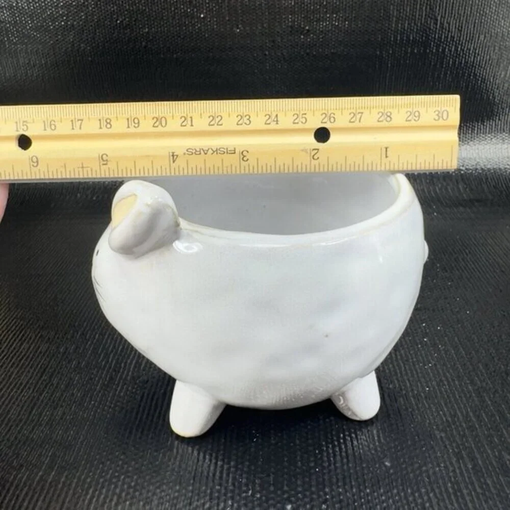 47 & MAIN Stoneware Pottery Bunny Rabbit Shape Planter Flower Pot Vase Bowl Dish